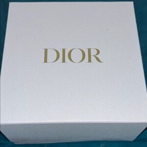 Dior White Box with Gold Logo and mini white Dior shopping bag great